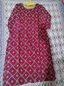 Maroon Patterned Kurti