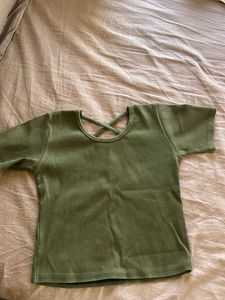 Green Top with Criss-Cross Back