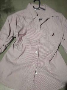 Striped White &amp;Pink Fitted Shirt
