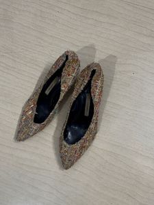 Tweed Pointed Toe Heels