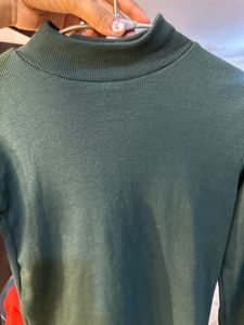 Green Mock Neck Top