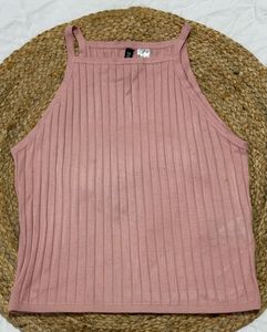 Pink Ribbed Tank Top
