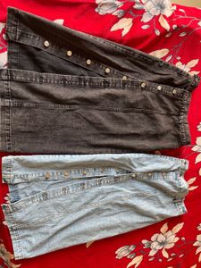 Combo of Black&amp;Blue Denim long Skirt