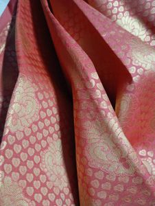 Elegant Peach Kanchipuram Saree Adi Offer Sale.