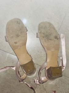 Blush Pink Ankle-Tie Heels