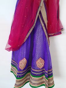 Elegant Blue &amp; Pink Lehenga Choli Set
