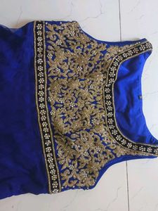 Elegant Blue Embroidered Anarkali Suit