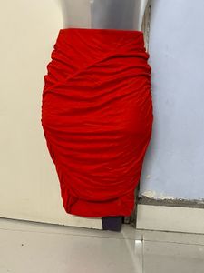 H&M Branded Pencil Red Skirt