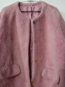 Heavy Pink Faux Fur Coat
