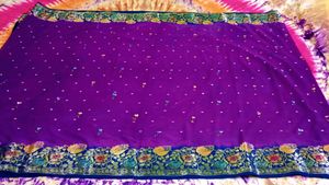 Purple Embroidered Saree