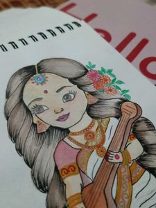 Cute Ma Saraswati Drawing