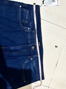 Men&#39;s Indigo Blue Washed Straight Fit CargoJeans