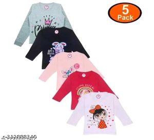 Girls' Long Sleeve T-Shirt 5-Pack