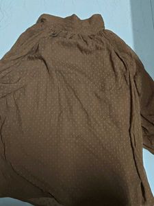 Brown Top With Bow