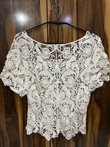 Ivory Lace Knit Top