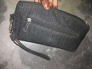 Black Clutch with Wrist Strap