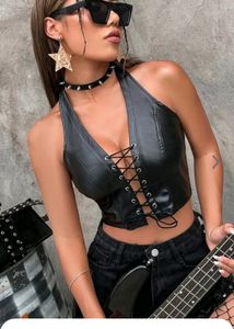 Gothic Faux Leather Top (Backless)