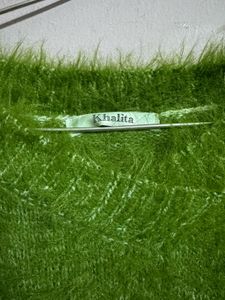 Green Fuzzy Knit Sweater