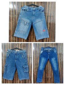 2 Shorts + 1 Jeans Combo