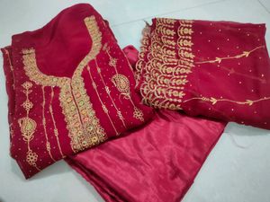 Maroon Embroidered Salwar Kameez