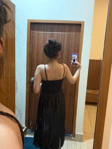 Sparkly Black Midi Dress