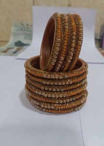 Set of Gold Beaded Bangles