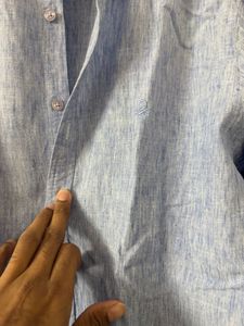 Benetton Blue Linen Shirt