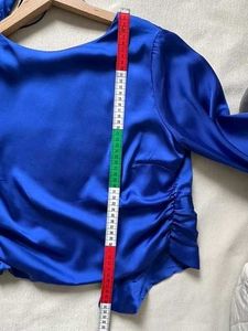 ZARA Elegant Blue Tie-Front Top