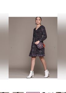 LABEL RITU KUMARPrinted Skater Dress with Cinched