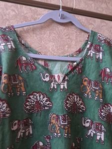Green Printed Kurta (kalamkari handloom)