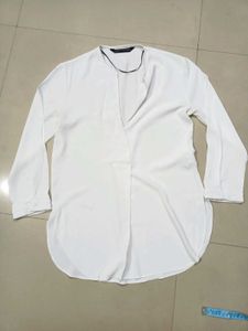Zara White Tunic Top
