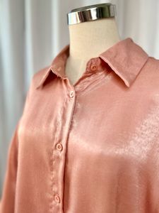 Plus Size Peach Button-Down Shirt