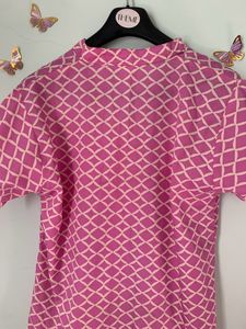 Pink And Sandal Chinese Collar Top (women)