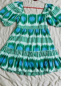 Fun &amp; Flirty Green Print Dress