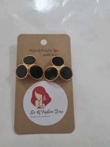 Chic Black & Gold Earrings