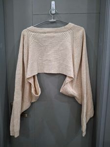 Beige Knit Shrug