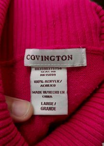 COVINGTON Hot Pink Sleeveless High Neck Top