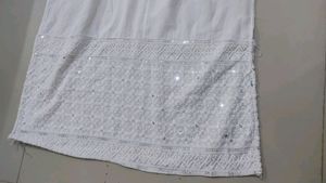 White Pure Cotton🤍With Thread Work Kurti