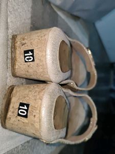 Sparkly Gold Buckle Heels - Size 7