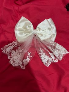 Cute White Lace Hair Bow
