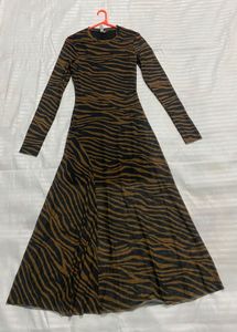 Striped Black+ Brown Bodycon