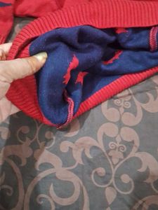 Red Bird Print Sweater