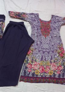 Dark Purple Pakistani Lawn Suit