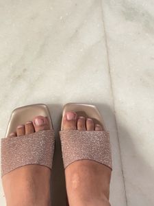 Sparkly Nude Flats