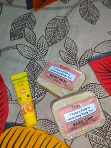 Treszo soap & Mamaearth sunscreen combo