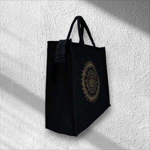 BEAUTIFUL CANVAS BLACK TOTE/LUNCH BAG