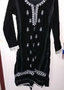 Elegant Black &amp; White Kurti Set