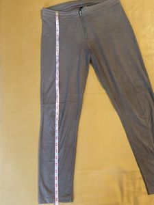 Suede Zip-Front Pants