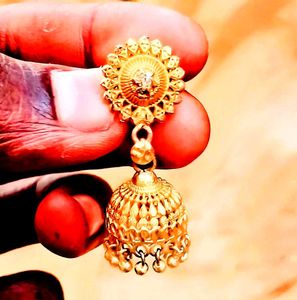 Gold Jhumka Earrings