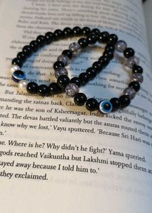 Beaded Couple Bracelet with Evil Eye